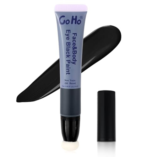 Go Ho Black Face Paint - Waterproof Body & Face Makeup for Halloween Cosplay - Variation: Black
