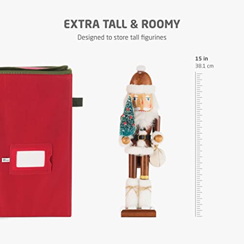 ZOBER Red Nutcracker Storage Containers - Christmas Figurine Organizer for Up to 8 Figurines