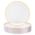 Gold Rim 12-Inch Clear Charger Plates Set of 50 for Elegant Table Settings - Beststar
