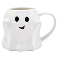 White Halloween Ghost Coffee Mug - 14 oz Ceramic Ghost Face Cup for Kids & Adults
