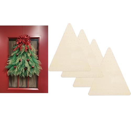 DIY Wooden Triangle Wreath Boards for Halloween & Christmas - 13.7 x 15.7 inch Set