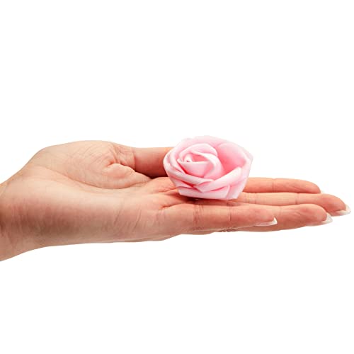 200 Pack Light Pink Foam Roses - Stemless Artificial Flowers for Wedding & Party Decor
