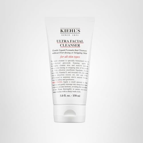 Kiehl's Ultra Facial Cleanser, Lightweight Foamy Facial Cleanser, Enriched Formula that Replenishes Skin Barrier, Gently Exfoliates and Moisturizes, Suitable for All Skin Types - 5 fl oz