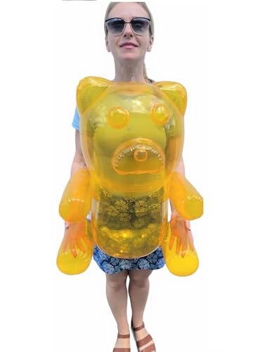 Inflatable Gummy Bears Party Decorations - Yellow, 24 Inches Tall, Candy Land Birthday Theme