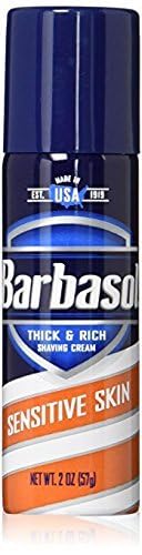 Barbasol Sensitive Skin Shaving Cream Travel Size 2 oz - Pack of 3