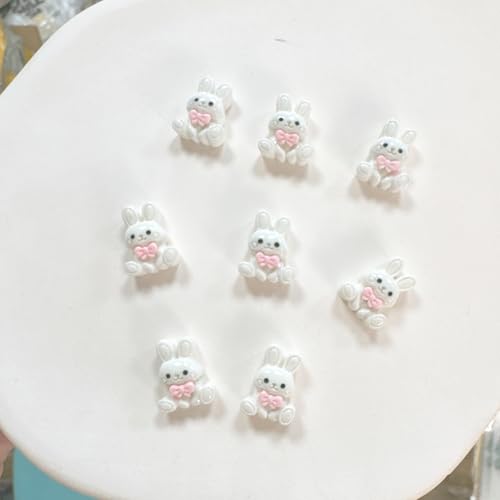 30Pcs Bunny Nail Art Charms - 3D Easter Rabbit Nail Decorations for Acrylic Nails