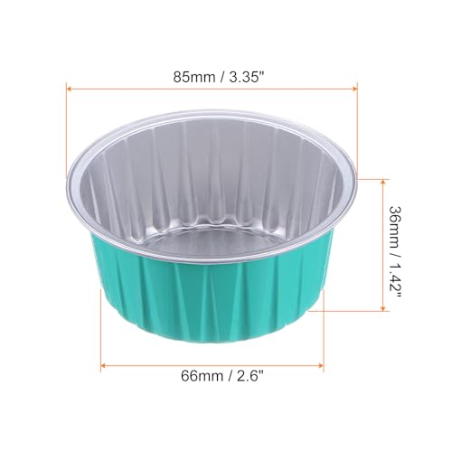 Green Blue Aluminum Cupcake Liners 100pcs 5oz Baking Cups for Birthday & Weddings