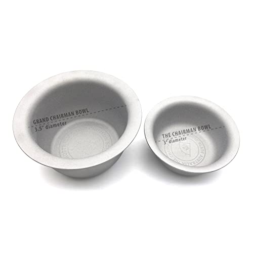 Vikings Blade Luxury Shaving Soap Bowl, Sandblasted Steel for Fast, Thick Lather, Unbreakable, Tactile Texture, Great for Standard Sized Pucks & Soaps (The Chairman, 3” Diameter)