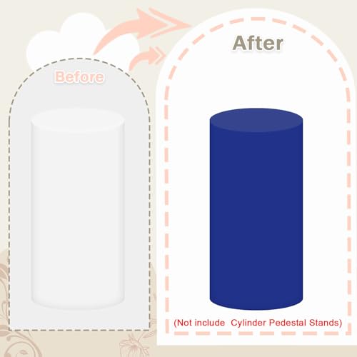 Set of 3 Royal Blue Cylinder Covers - Elastic Fabric Pedestal Stand Protectors (Variation of THIS listing)