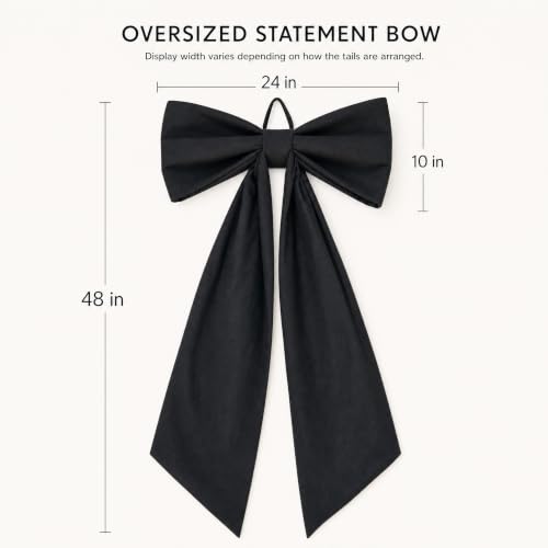 Oversized Black Bow for Halloween Decor - 48 Inch Door Hanging Decoration