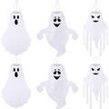 Halloween Ghost Windsocks Outdoor Decorations - Set of 6, 27 Inch White Flying Ghosts for Yard, Porch & Garden