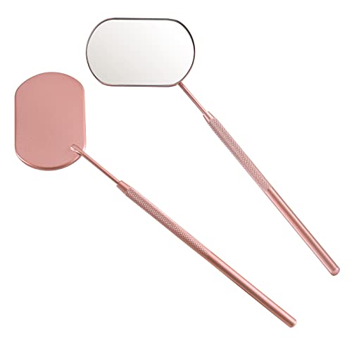 Pink Stainless Steel Lash Mirror - 2.2 Inch Compact Makeup Eyelash Tool