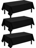 Black Rectangular Plastic Tablecloth - 54 x 108 Inch, Waterproof Disposable Cover for Parties, Graduations & Holidays - Variation: Black / 54" X 108" Rectangle