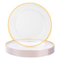 Gold Rim Disposable Charger Plates 12 Inch - 25 Pack Clear Plastic Table Decor