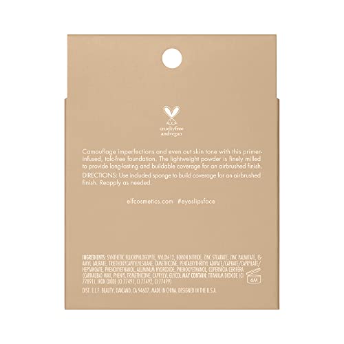 e.l.f. Camo Powder Foundation Light 250 W - Lightweight Buildable Long-Lasting Makeup