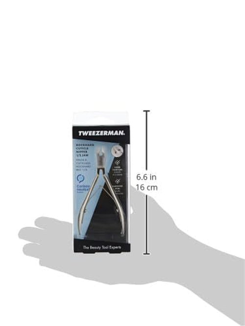 Tweezerman Rockhard Stainless Steel Cuticle Nipper, 1/2 Jaw