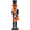 Halloween Pumpkin Nutcracker Decor - Wooden 15 Inch Orange Figurine - Pumpkin Variation