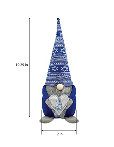 Hanukkah Gnome Plush Figurine with Heart Ornament - Live Love Latke Variation