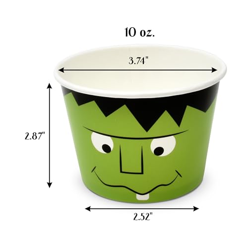 60 Pcs Halloween Dessert Cups 10oz Disposable Paper Snack Bowls for Parties
