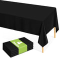 Black Disposable Table Cloths 54x108 Inches - Pack of 4, Perfect for Parties