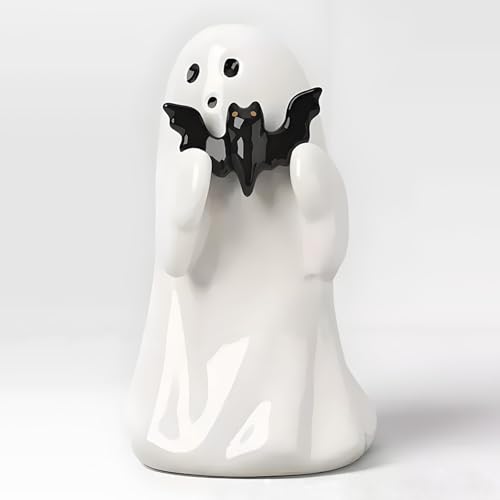 Halloween Ghost Statue - Bat Ghost Finger Sculpture Home Decor - Humorous Holiday Ornament