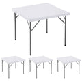 Square Fitted Elastic Table Cover 4 Pack - White 36x36 Inches - Stretch Spandex Tablecloth