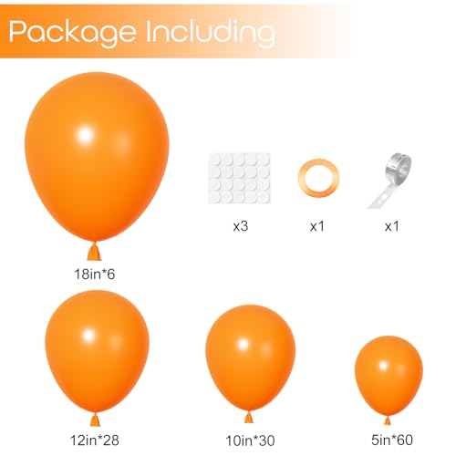 Orange Balloon Arch Kit - 129 Pcs Latex Balloons for Party Decorations