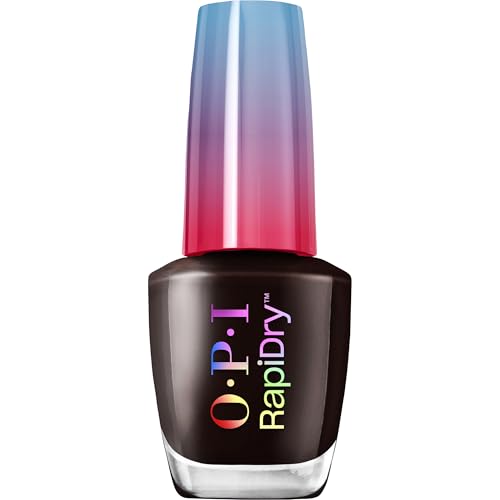 OPI RapiDry Quick Dry Nail Polish - Deep Espresso Brown, Fast-Drying, 2-Coat Set