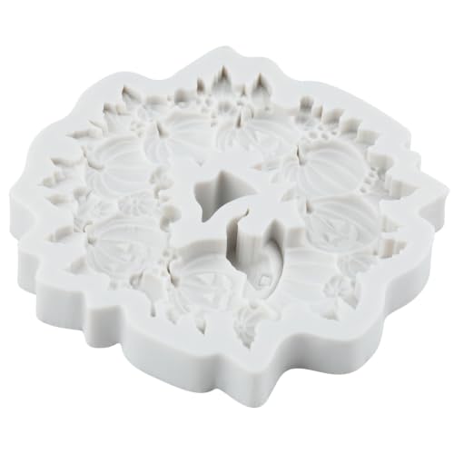 Halloween Pumpkin Fondant Mold - Wreath Silicone Cake Decorating Tool - Style Q
