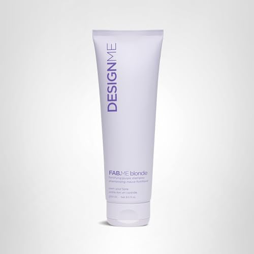 Design.Me FAB.ME Blonde Fortifying Purple Shampoo | Toning Purple Shampoo for Blonde Hair - Neutralizes Brass and Yellow Tones | Enriched with Hyaluronic Acid | Color Depositing Formula