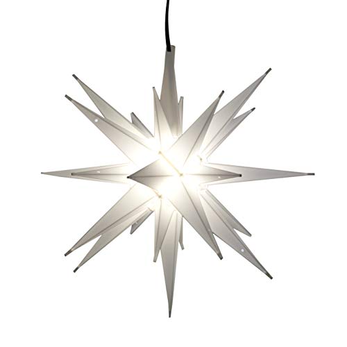 White LED Moravian Star Tree Topper - 12 Inch Indoor & Outdoor Christmas Light