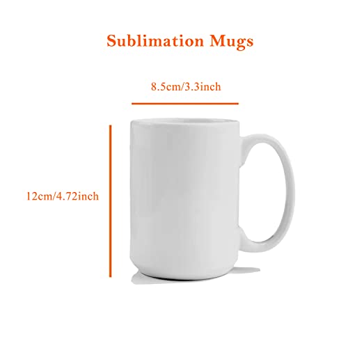 White 15 oz Sublimation Coffee Mug Pack of 12 - Blank Ceramic DIY Mug