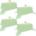 Sage Green 4 Pack 90x132 Inch Rectangular Washable Polyester Tablecloths for Weddings & Events - Easy Care
