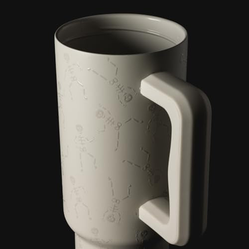 Halloween Dancing Skeletons 40oz Leak-Proof Ceramic Tumbler with Handle