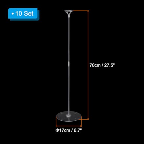 Balloon Stand Kit 10 Sets - 27.5 Inch Reusable Plastic Balloon Stands for Party & Event Decorations
