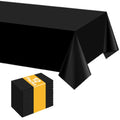 Black Disposable Tablecloths 12 Pack for 6ft Rectangular Tables - Halloween Party Supplies