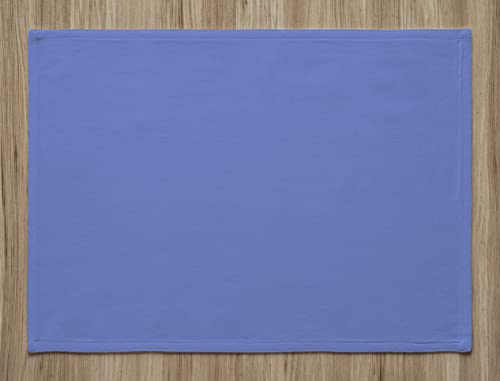 Calicot Placemats Set of 6 - 100% Cotton Washable Bel Air Blue 13x19"