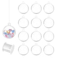 1.2-Inch Clear Plastic Ornament Ball with Wire - 12 Pack Christmas & DIY Decorations