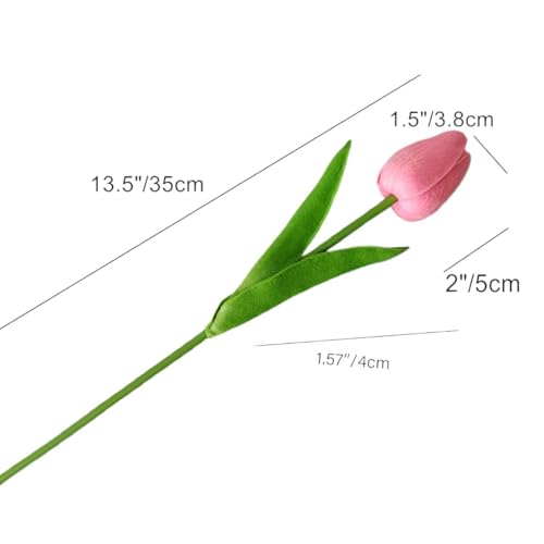 White Artificial Tulips Set - 20pcs 13.5 Inch Spring Flower Decor - Peach Pink Variation