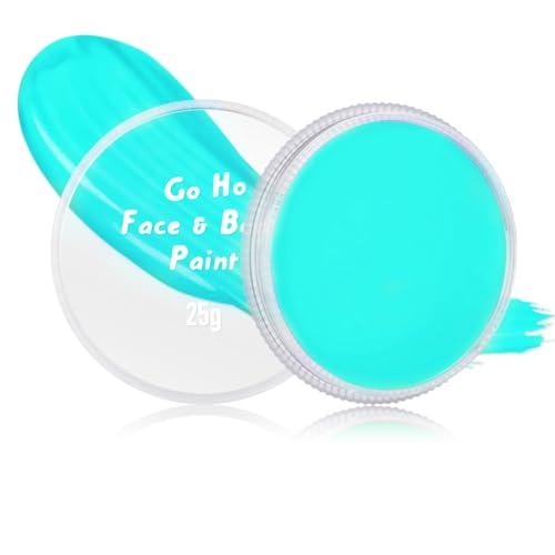 Teal Face Paint Washable for Halloween & Cosplay - Water-Based Full Coverage 25g - Safe & Non-Toxic