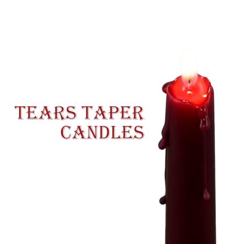 Halloween Bleeding Taper Candles - Vampire Tears Effect, 10 Inch, Set of 6
