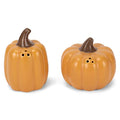 Mini Pumpkin Shaped Salt and Pepper Shakers - Orange, 3 Inch Ceramic Fall Decor Set of 2