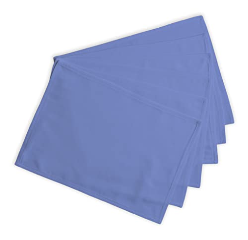 Calicot Placemats Set of 6 - 100% Cotton Washable Bel Air Blue 13x19"