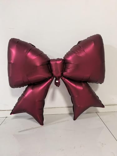 Burgundy & Black Bow Balloons - Halloween Vampire Party Decorations