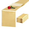 Light Gold Satin Table Runner 12x108 Inch Pack of 4 - Elegant Wedding & Party Decor