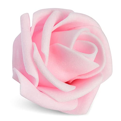 200 Pack Light Pink Foam Roses - Stemless Artificial Flowers for Wedding & Party Decor