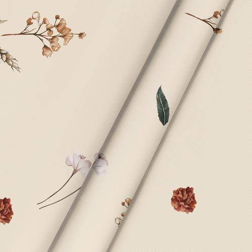 Horaldaily Fall Round Tablecloth 90 Inch Beige Flower Autumn Pumpkin