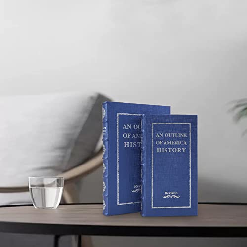Decorative Faux Leather Book Boxes Set - Blue, Large & Small, Home Decor