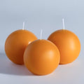 3x3 Inch Mustard Yellow Round Candles Set of 3 - Dripless Unscented Pillar Decor