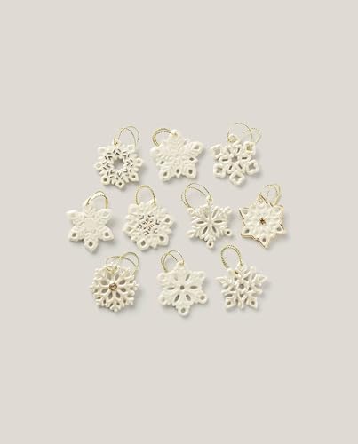 Lenox Snowflake 10-Piece Mini Christmas Hanging Ornament Set - Holiday Decor